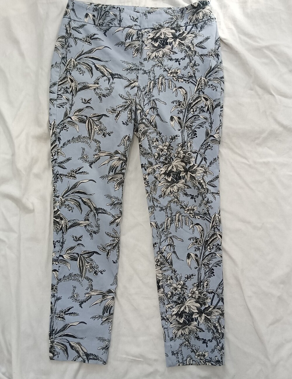 Talbots Chatham Ankle Pant Light Blue Floral Size 6